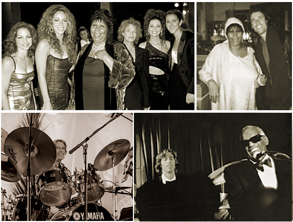 David Rokeach with Aretha Franklin, Ray Charles and fellow artists